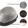 Lordhair Toupee for Men with 100% European human hair 8x10 inch Hairpiece for Men 0.03mm Ultra Thin Skin Hairsystem All V-looped Mens Toupee (Off Black 1B with 10% grey hair)