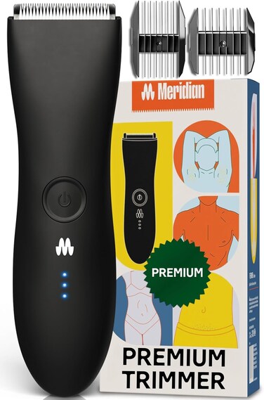 MERIDIAN Premium Trimmer for Men and Women, USB C Charging, Travel Lock, 6 Colors Available, Package May Vary, Onyx