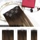 Moresoo Clip in Hair Extensions Real Human Hair Balayage Hair Extensions Real Human Hair Clip ins Ombre Dark Brown to Dark Ash Blonde with Golden Blonde Clip in Extensions 12inch 5Pcs 80G