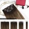 Moresoo Clip in Hair Extensions Balayage Human Hair Clip in Extensions Dark Brown to Golden Brown with Dark Ash Blonde Ombre Real Hair Extensions Clip in Human Hair Double Weft 16inch 7Pcs 120G