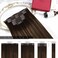 Moresoo Clip on Hair Extensions Ombre Brown Double Weft Hair Extensions Real Human Hair Clip ins Balayage Darkest Brown with Chesnut Brown Clip in Hair Extensions Full Head 5pcs 80G 10inch
