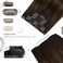 Moresoo Clip on Hair Extensions Ombre Brown Double Weft Hair Extensions Real Human Hair Clip ins Balayage Darkest Brown with Chesnut Brown Clip in Hair Extensions Full Head 5pcs 80G 10inch