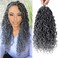 Goddess Locs Crochet Hair 12 Inch Faux Locs Ombre Grey Crochet Hair for Black Women 6 Packs Locs Crochet Hair Pre Looped Gray Soft Locs River Locs Synthetic Hair Extensions, 1b/grey