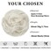 CJL HAIR Large Messy Bun Hair Piece Wavy Curly Scrunchies Synthetic Chignon Ponytail Hair Extensions Thick Updo Hairpieces for Women Ice Blonde