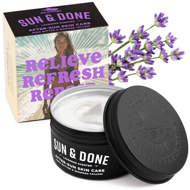 Sun &amp; Done Whipped Beef Tallow for Skin - After Sun Beef Tallow Cream &amp; Moisturizer, 7 Simple Ingredients, Shea Butter &amp; Lavender Infused, Deep Hydration Tallow Balm for Sunburn, Pairs with Sun Lotion