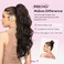 REECHO Ponytail Extension, 24" Claw Clip Ponytail Extension Wavy Ponytails Hair Extensions Jaw Clip on Pony Tails Natural Synthetic Hairpiece for Women Daily, Natural Black
