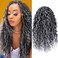 LIYATE Goddess Locs Crochet Hair 10 Inch 6 Packs Faux Locs Crochet Hair for Kids Pre Looped Soft River Locs Crochet Braids with Curly Ends Bohemian Locs Synthetic Hair Extensions(T1B/Gray)