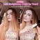 Cordless Hair Straightener Brush, Portable Travel Hair Straightener Comb Negative Ion Fast Heating Hot Comb for Women with USB-C Rechargeable Ceramic Anti-Scald Foldable Mini Hair Brush Mirror, White