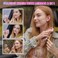 Cordless Hair Straightener Brush, Portable Travel Hair Straightener Comb Negative Ion Fast Heating Hot Comb for Women with USB-C Rechargeable Ceramic Anti-Scald Foldable Mini Hair Brush Mirror, White