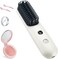 Cordless Hair Straightener Brush, Portable Travel Hair Straightener Comb Negative Ion Fast Heating Hot Comb for Women with USB-C Rechargeable Ceramic Anti-Scald Foldable Mini Hair Brush Mirror, White