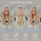 PARK YUN Blonde Wig Long Curly Wig with Bangs 28 Inch Synthetic Heat Resistant Wig Natural Looking Wigs for Women Daily Party Used.