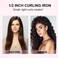 Professional 1/2 Inch Curling Iron, Tiny Curling Wand for Short &amp; Long Hair, Small Ceramic Barrel Curling Iron Wand with 2 Temperature, Include Heat Protective Glove &amp; 2 Clips