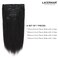 Lacer 12inch Clip in Hair Extensions Thick Yaki Straight Clip ins, Natural Black Real Virgin Human Hair Extensions for African American Relaxed Hair 7 Pieces 120 Gram Per Set