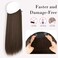 REECHO Invisible Wire Hair Extensions with Transparent Headband Adjustable Size Removable Secure Clips in Straight Secret Hairpiece for Women (16 Inch (Pack of 1), Medium Brown with Highlights)
