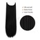 REECHO Invisible Wire Hair Extensions with Transparent Headband Adjustable Size Removable Secure Clips in Straight Secret Hairpiece for Women (24 Inch (Pack of 1), Natural Black)