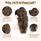 LONAI Ponytail Extension, 18" Wavy Claw Clip Ponytail Extensions ZJ001 Curly Wavy Claw Clip in Ponytail Hair Extensions Synthetic Fake Pony tails Hairpieces-Deep Brown with Dirty Blonde