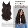 Invisible Wire Clip Hair Extensions: Transparent Wire Adjustable Size 4 Secure Clips Long Extension Secret Hairpiece 20 Inch Dark Brown for Women