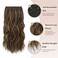 FESHFEN Clip in Hair Extensions - 4 PCS Long Wavy Thick Highlighted Clip in Hairpieces Full Head Synthetic Hair Extension for Women, Honey Blonde Mixed Light Brown 20 inch