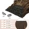 FESHFEN Clip in Hair Extensions - 4 PCS Long Wavy Thick Highlighted Clip in Hairpieces Full Head Synthetic Hair Extension for Women, Honey Blonde Mixed Light Brown 20 inch