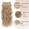 FESHFEN Clip in Hair Extensions - 4 PCS Long Wavy Thick Highlighted Clip in Hairpieces Synthetic Hair Extension for Women, Dark Ash Blonde Mixed Bleach Blonde 20 Inch
