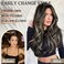 Black Mix Blonde Long Straight Hair Extensions Layered Hair Extensions Soft Synthetic Clip in Hair Extensions Hairpieces for Women(2/18)