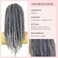 18" Ombre Gray Marley Hair Drawstring Ponytail   Afro Kinky Synthetic Braiding Hair for Black Women   Twist Braid Ponytail Extension (T1B/GRAY#)
