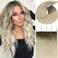 Lacerhair Natural Hair Remy Tape in Human Hair Extensions #8G/60A Light Ash Brown to Light Platinum Blond Dip Dyed Seamless PU Skin Weft Real Remy Invisible Hair Double Side 50g 20pcs 18inch