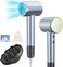 High Speed Hair Dryer with Diffuser, 110,000RPM Ionic Blow Dryer for Fast Drying, Portable Travel Low Noise Thermo-Control Hairdryer with Nozzle for Home Travel (Blue)