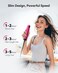 SYLPH Mini Hair Dryer, 0.55lb Small Size Travel Hairdryer, 850W Ionic Hair Dryer with 110,000 RPM High-Speed Motor, Intelligent Temperature Control No Heat Damage, Suitable for Home, Dorm, RVs(Pink)