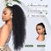 27 Inch Drawstring Ponytail Extension for Black Women Deep Curly Ponytail Extension Synthetic Mixed with Human Hair Hairpieces Afro Kinky Curly Pony Tail for Daily Use (Black)