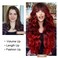 BOGSEA Red Wigs with Bangs Long Wavy Red Wig for Women Ombre Red Wigs with Bangs Synthetic Heat Resistant Fiber Wigs for Daily 26 Inch