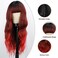 BOGSEA Red Wigs with Bangs Long Wavy Red Wig for Women Ombre Red Wigs with Bangs Synthetic Heat Resistant Fiber Wigs for Daily 26 Inch
