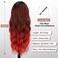 BOGSEA Red Wigs with Bangs Long Wavy Red Wig for Women Ombre Red Wigs with Bangs Synthetic Heat Resistant Fiber Wigs for Daily 26 Inch
