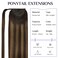 DOORES Ponytail Extension Human Hair Extensions Balayage Dark Brown to Chestnut Brown 16 Inch 80g DOORES Clip in Ponytail Extensions Ponytail Hair Piece For Women Wrap Around Ponytail Straight