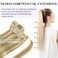 DOORES Ponytail Extension Human Hair Balayage Light Blonde Highlighted Golden Blonde 14 Inch 75g Clip in Hair Extensions with Magic Paste Straight Wrap Around Ponytail Hair Piece