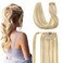 DOORES Human Hair Extension Ponytail Extensions Clip in Balayage Dark Blonde Highlighted Bleach Blonde 20 Inch 90g Hair Extensions Real Human Hair Silky Straight Wrap Around Ponytail Extension