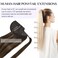 DOORES Human Hair Ponytail Extension Balayage Dark Brown to Chestnut Brown 14 Inch 75g Clip in Hair Extensions Real Human Hair Ponytail Hair Piece Straight Invisible Magic Paste Heat Resistant