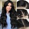SUKRI Black Synthetic Lace Front Wig 13&times;4 HD Lace Wave Wig 26 Inch Long Wavy Wig with Baby Hair Synthetic Lace Front Wig for Women Daily Party Use