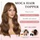 Hair Toppers for Women with Thinning Hair 18 Inch Chestnut Brown Wavy Toppers Hair Pieces for Women 6 * 6 Inch Large Base Synthetic Hair Topper with Bangs Clip In Hair Toppers