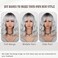MINLEE Silver Gray Wig with Bangs for Women 14 Inch Short Bob Wavy Curly Wig Gray Hair Wigs Heat Resistant Synthetic Wigs