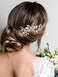 SWEETV Hair Comb, Handmade Rose Gold Bridal Hair Accessory for Weddings and Brides - 4.72 * 2.75 Inch, 2.Rose Gold