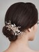 SWEETV Hair Comb, Handmade Rose Gold Bridal Hair Accessory for Weddings and Brides - 4.72 * 2.75 Inch, 2.Rose Gold