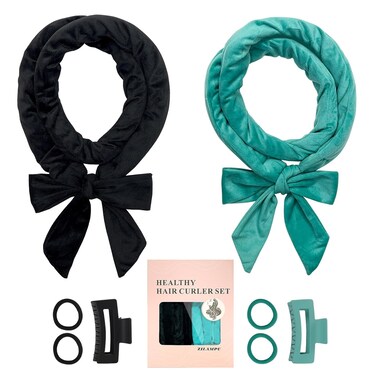 ZILAMPU Hairband, 70 inches, 8 PCS No Heat Curling Rod Headband for Women Girls Long Wave Curl Hair Rollers, Includes Soft Hair Curler, Hair Clip, Elastic Hair Ties, Gifts Set