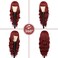Red Wig With Bangs Long Red Culry Wavy Women's Wig Natural Looking Heat Resistant Bangs Wig for Daily Cosplay Halloween Party Use (Red,26 Inches)