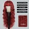Lativ Red Wig With Bangs Long Red Wigs for Women 26 Inches Curly Wavy Hair Natural Looking Heat Resistant Fiber Wig for Girls Halloween Party Use