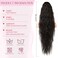 HOOJIH Ponytail Extension, 34 Inch Extra Long Drawstring Ponytail Black Brown Pony Tails Hair Extension Flurry Wavy Ponytails Soft Upgraded Synthetic Fiber Fake Ponytail Hairpiece for Women