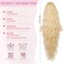 HOOJIH Ponytail Extension, 34 Inch Extra Long Drawstring Ponytail Honey Blonde Pony Tails Hair Extension Flurry Wavy Ponytails Soft Upgraded Synthetic Fiber Fake Ponytail Hairpiece for Women