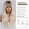 Esmee 26 Inches Long Blonde Wig with Bangs Natural Synthetic Hair Ombre Blonde Wavy Wig with Dark Roots for Women Daily Party Cosplay Wear