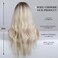 Esmee 26 Inches Long Blonde Wig with Bangs Natural Synthetic Hair Ombre Blonde Wavy Wig with Dark Roots for Women Daily Party Cosplay Wear