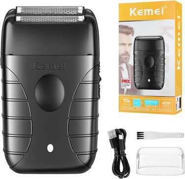 KEMEI Professional Electric Foil Shaver for Men, Beard Trimmer &amp; Men's Grooming Tool, Foil Shaving and Bald Head Precision Trimmer. Cordless and Rechargeable with USB. Gifts for Men